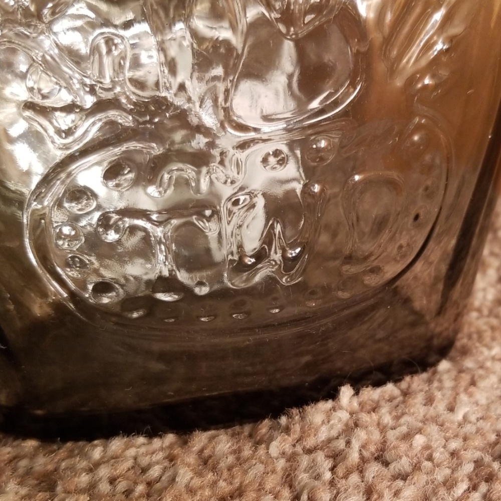 Vintage Embossed Franklin Gray Glass Flask - Picture 7 of 8